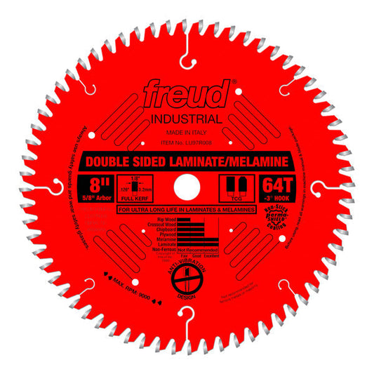 Freud 008925035954 8" x 64T Double Sided Laminate/Melamine Blade