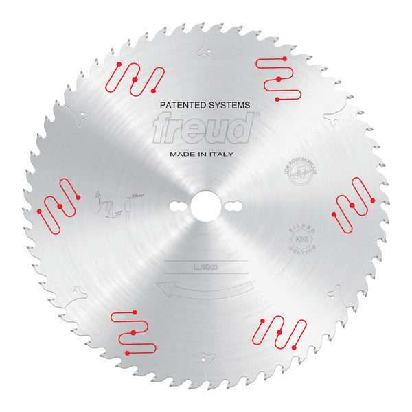 Freud 008925050780 350mm x 60T Carbide Tipped Blade for Ripping & Crosscutting, Rounded tooth on the side.