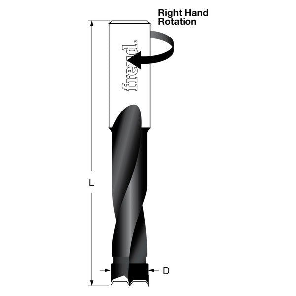 Freud 008925054924 14 mm (Dia.) Brad Point Bit with Right Hand Rotation 57.5mm overall length