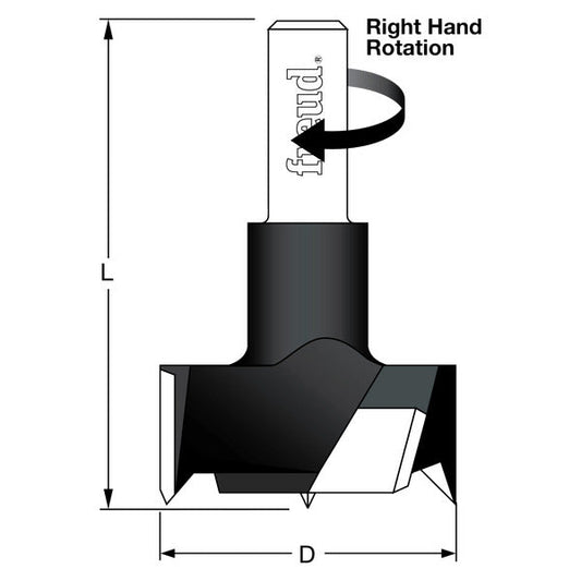 Freud 008925055624 24 mm (Dia.) Cylinder (Hinge) Bit with Right Hand Rotation 57.5mm overall length