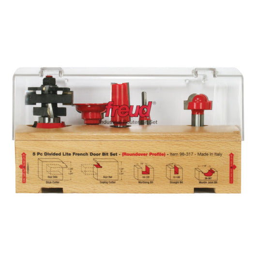 Freud 008925066194 5 Piece French Door Bit Set,  roundover profile