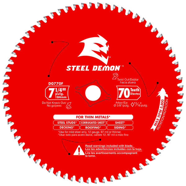 Diablo 008925069300 Steel Demon 7-1/4 in. x 70 Tooth Ferrous Metal Ultra Fine Saw Blade