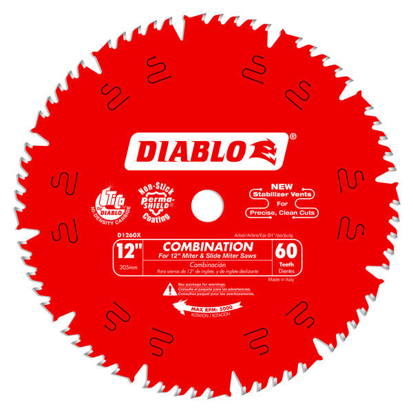 Diablo 008925091806 12 in. x 60 Tooth Combination Circular Saw Blade