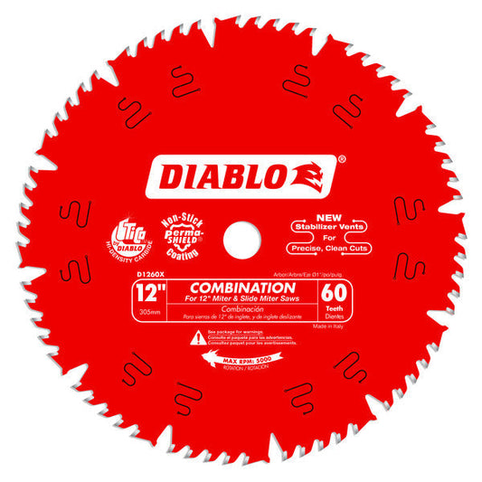 Diablo 008925091806 12 in. x 60 Tooth Combination Circular Saw Blade
