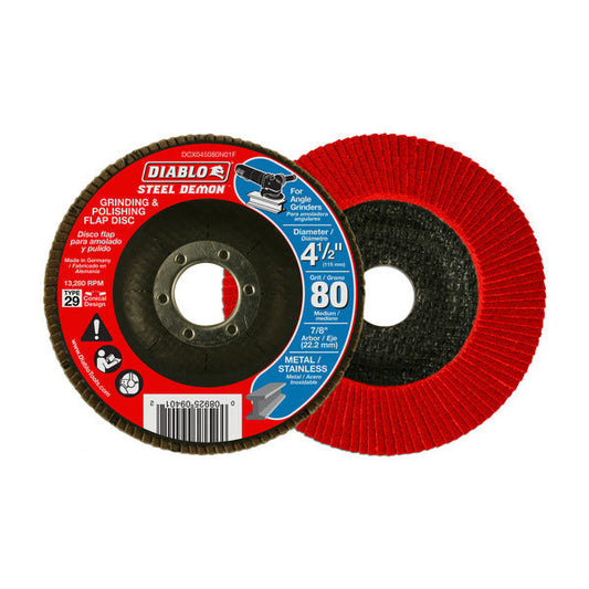 Diablo 008925094012 4-1/2" Steel Demon Flap Disc 80G CONICAL- Type 29