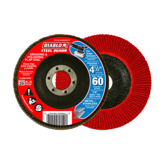 Diablo 008925094029 4-1/2" Steel Demon Flap Disc 60G CONICAL- Type 29