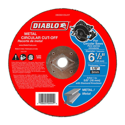 Diablo 008925094449 6-1/2"x1/8"x5/8" Metal Circular Cut Off