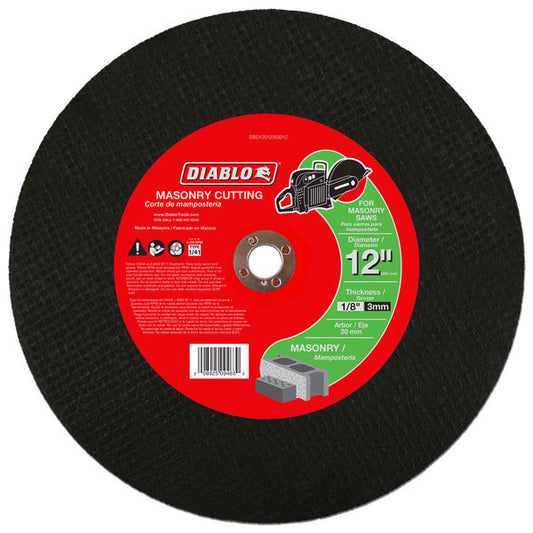 Diablo 008925094630 12"x1/8"x20mm Masonry High Speed Cut Off