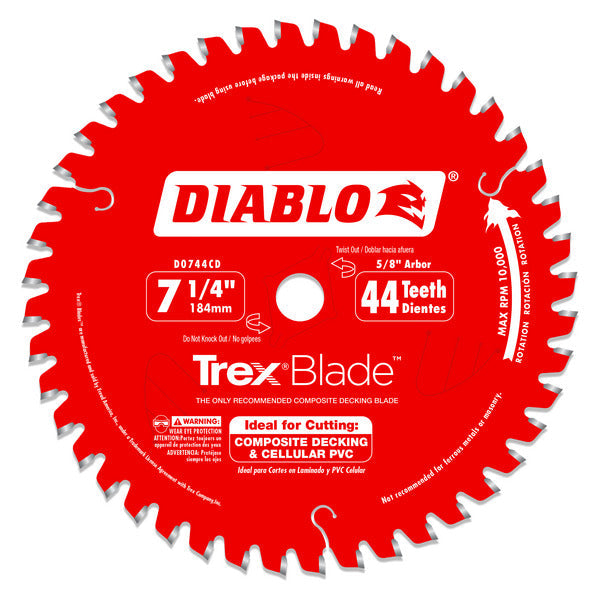 Diablo 008925098812 Trex 7-1/4 in. x 44 Tooth Composite Decking Circular Saw Blade