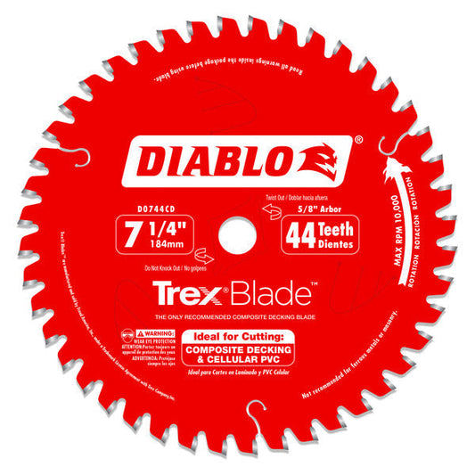 Diablo 008925098812 Trex 7-1/4 in. x 44 Tooth Composite Decking Circular Saw Blade