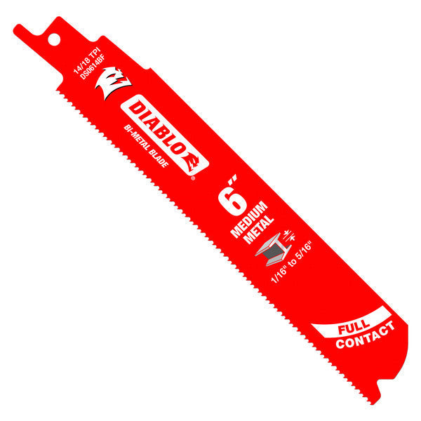 Diablo 008925099376 Diablo Bi-Metal Reciprocating Blades deliver 5x the performance of standard blades. The ultra hardened edge is created through a unique heat treatment process that optimizes the bi-metal teeth durability.