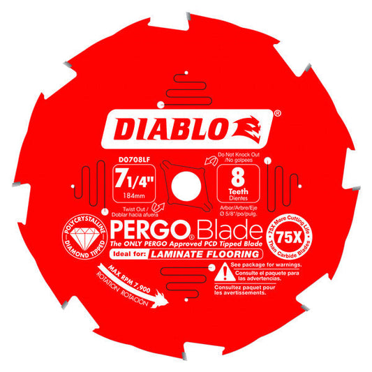 Diablo 008925127390 PERGOBlade 7-1/4 in. x 8 Tooth PCD Laminate Flooring Blade