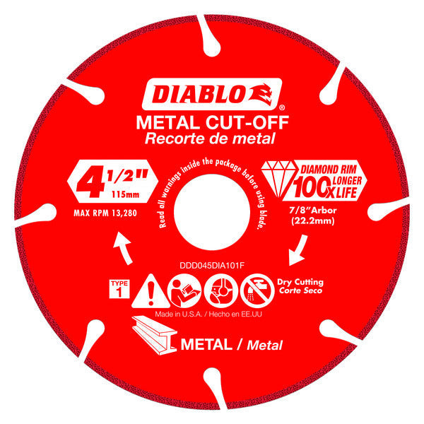 Diablo 008925137603 4-1/2" Diamond Metal Cut-Off Blade - Type 1