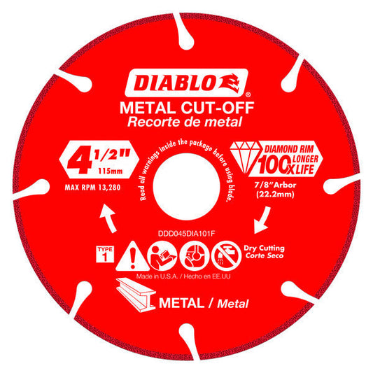 Diablo 008925137603 4-1/2" Diamond Metal Cut-Off Blade - Type 1