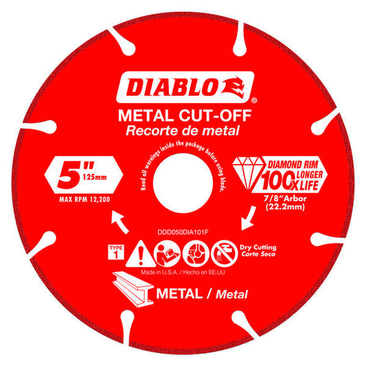 Diablo 008925137610 5" Diamond Metal Cut-Off Blade - Type 1