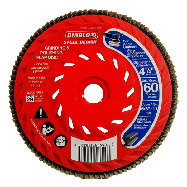 Diablo 008925138235 4-1/2" Steel Demon Flap Disc 60G CONICAL- with Hub