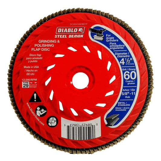 Diablo 008925138235 4-1/2" Steel Demon Flap Disc 60G CONICAL- with Hub