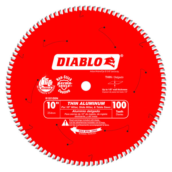 Diablo 008925138853 10 in. x 100 Tooth Thin Aluminum Cutting Saw Blade