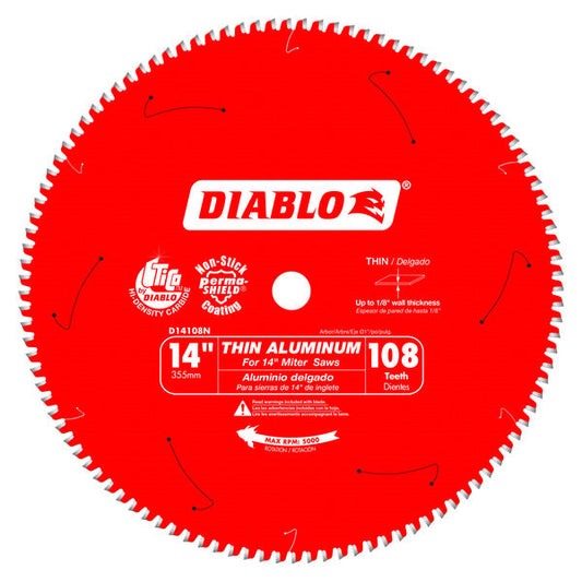 Diablo 008925138884 14 in. x 108 Tooth Thin Aluminum Cutting Saw Blade