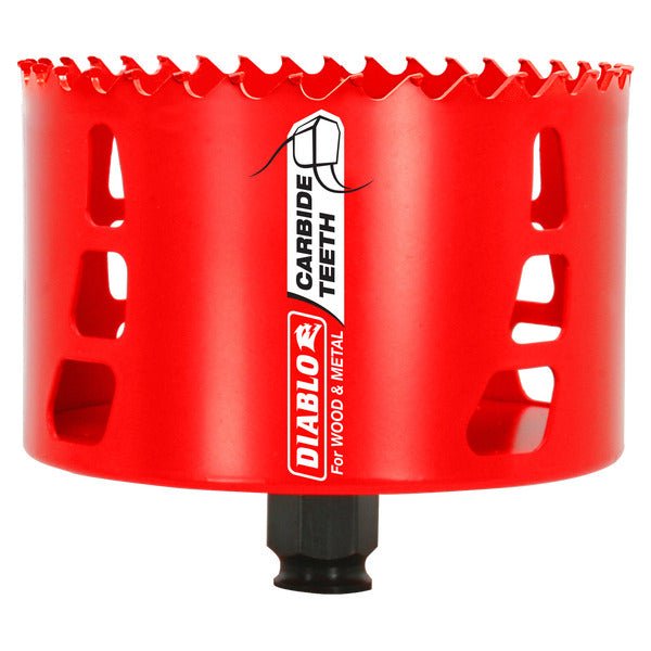 Diablo 008925142539 4-1/8" (105mm) Carbide-Tipped Wood & Metal Holesaw with SnapLock Plus Mandrel System