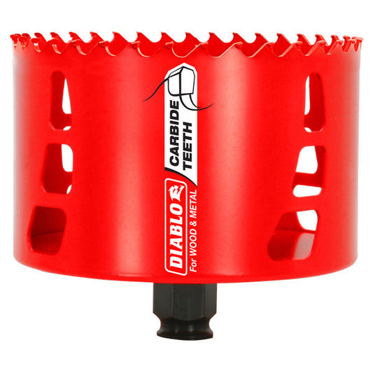Diablo 008925142539 4-1/8" (105mm) Carbide-Tipped Wood & Metal Holesaw with SnapLock Plus Mandrel System