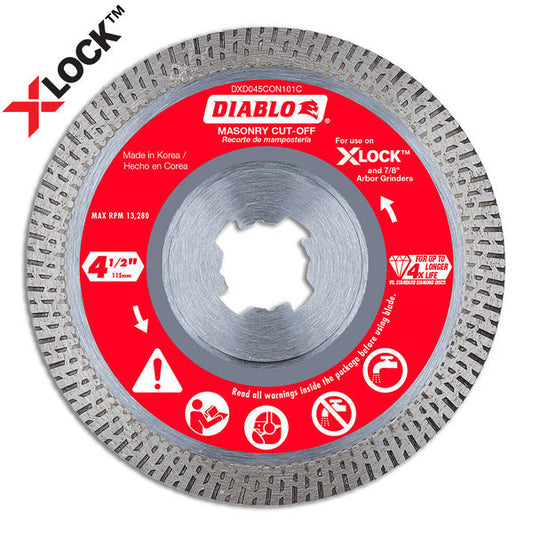 Diablo 008925147350 4-1/2 in. Diamond Continuous Masonry Cut-Off with X-LOCK arbor