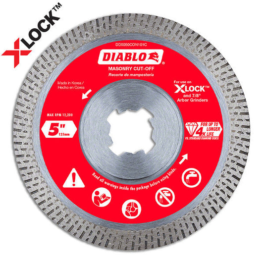 Diablo 008925147367 5 in. Diamond Continuous Masonry Cut-Off with X-LOCK arbor