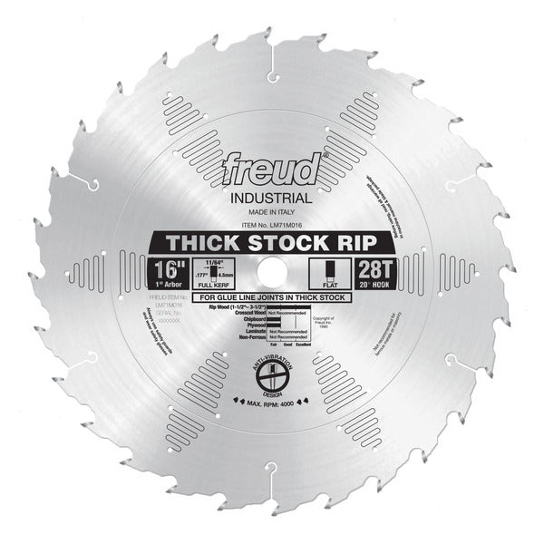 Freud 008925300120 16" x 28T Thick Stock Rip Blade