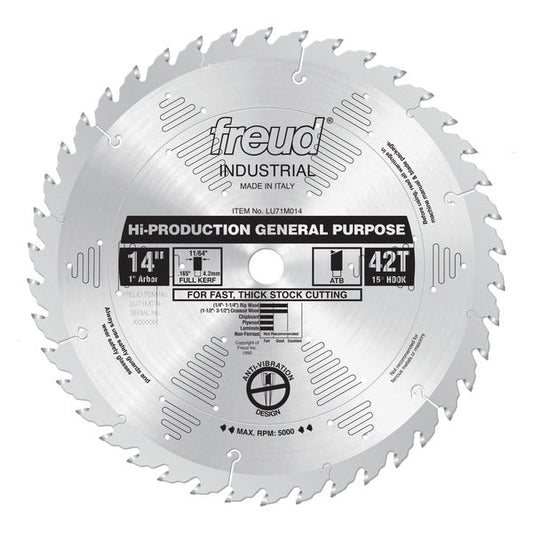 Freud 008925300250 14" x 42T High-Production General Purpose Blade