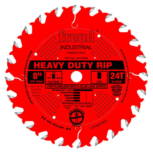 Freud 008925301479 8" x 24T Heavy-Duty Rip Blade