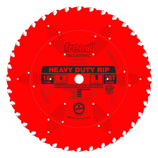 Freud 008925301516 16" x 36T Heavy-Duty Rip Blade