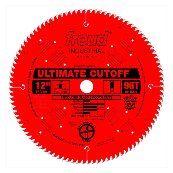 Freud 008925301622 12" x 96T Ultimate Cut-Off Blade