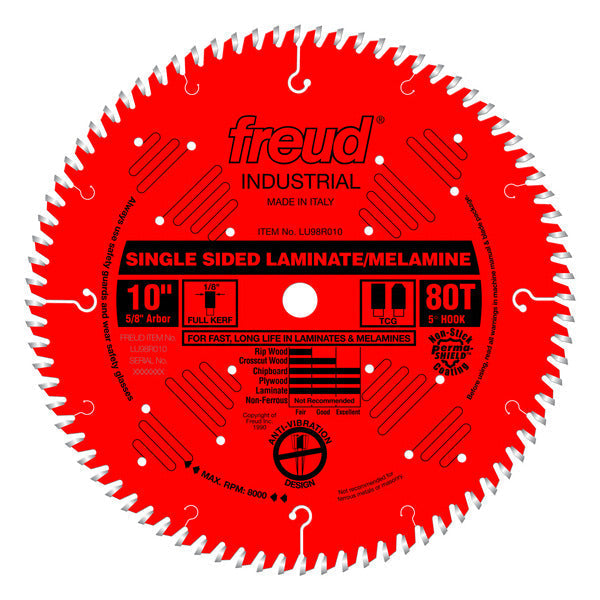 Freud 008925301769 10" x 80T Single Sided Laminate/Melamine Blade