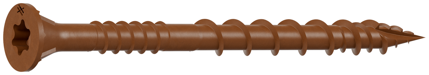 Simpson Strong-Tie DSVR212MB Deck-Drive™ DSV WOOD Screw — #10 x 2-1/2 in. T-25, Flat Head, Quik Guard®, Red (1750-Qty) (Pack of 64)