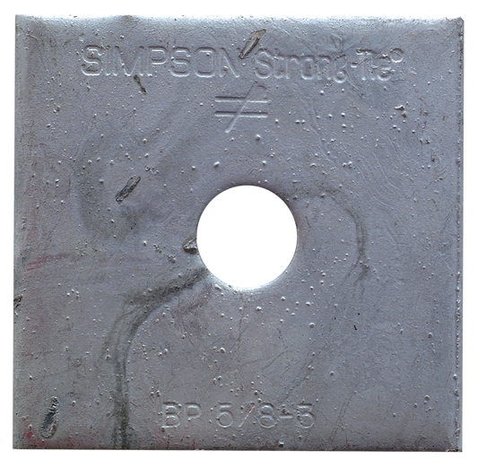 Simpson Strong-Tie BP 5/8-3HDG BP 3 in. x 3 in. Hot-Dip Galvanized Bearing Plate with 5/8 in. Bolt Dia. (Pack of 2000)