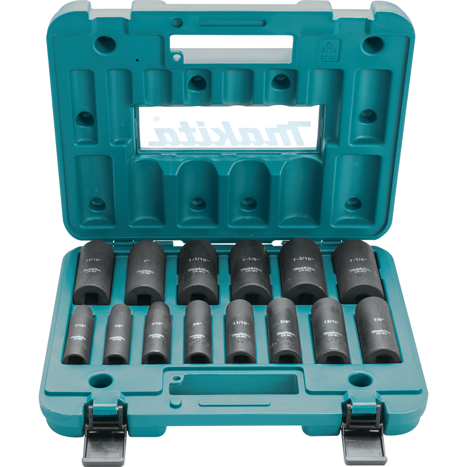 Makita A-96372 14 Pc. 1/2" Drive Deep Well SAE Impact Socket Set