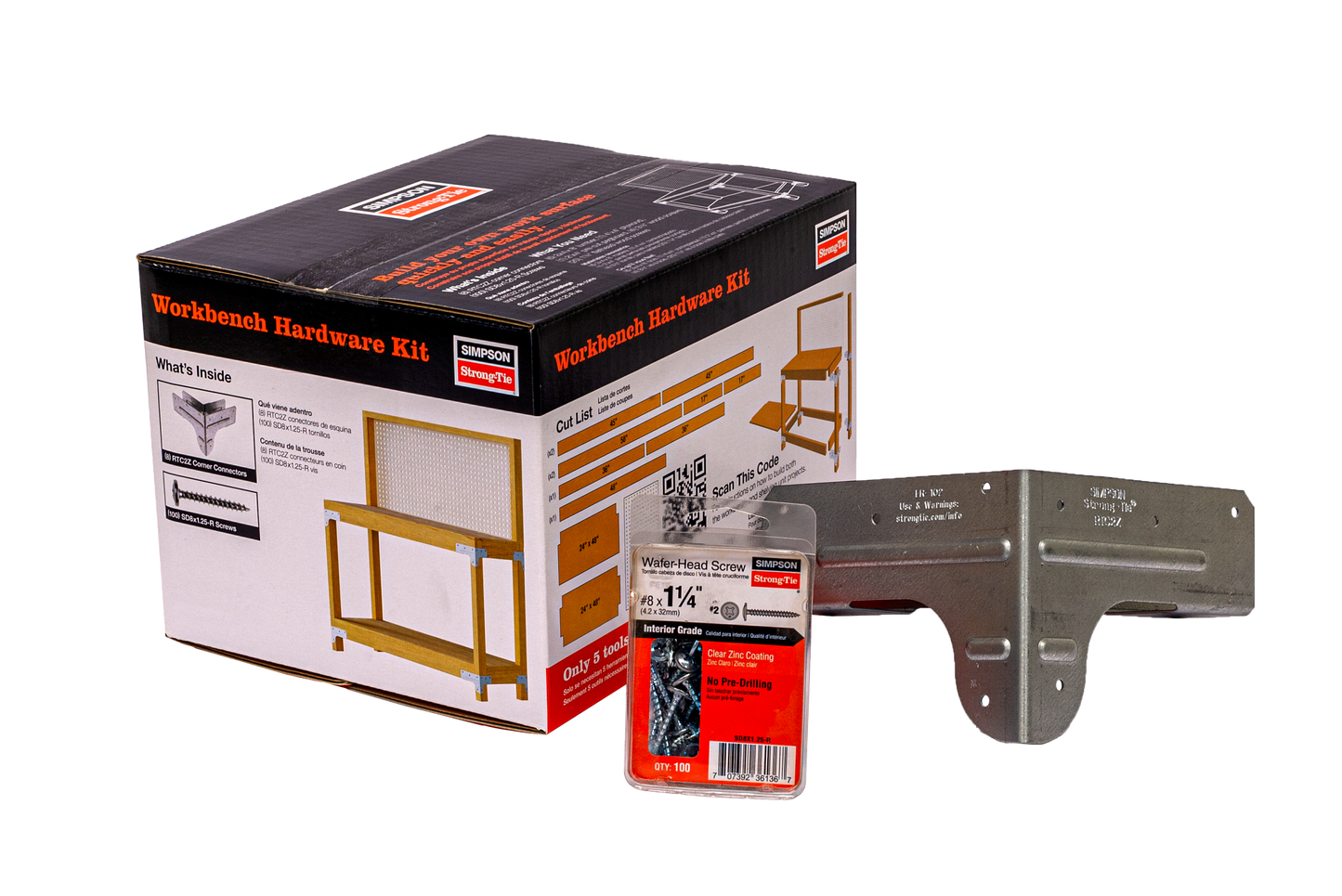 Simpson Strong-Tie RTC2Z RTC 18-Gauge ZMAX® Galvanized Rigid Tie® Corner Connector for 2x Joist, 2x4 Post