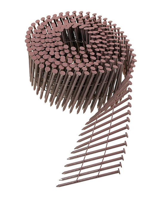 Simpson Strong-Tie S13A250WWCBP 15° Wire Coil, Painted, Full Round Head, Ring-Shank Nail — 2-1/2 in. x .092 in. Type 304, White (900-Qty)