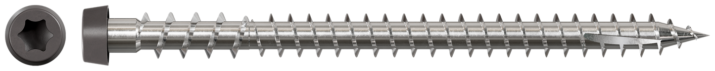 Simpson Strong-Tie DCU234S316GR04 Deck-Drive™ DCU COMPOSITE Screw (Collated) — #10 x 2-3/4 in. Type 316, Gray 04 (1000-Qty) (Pack of 100)