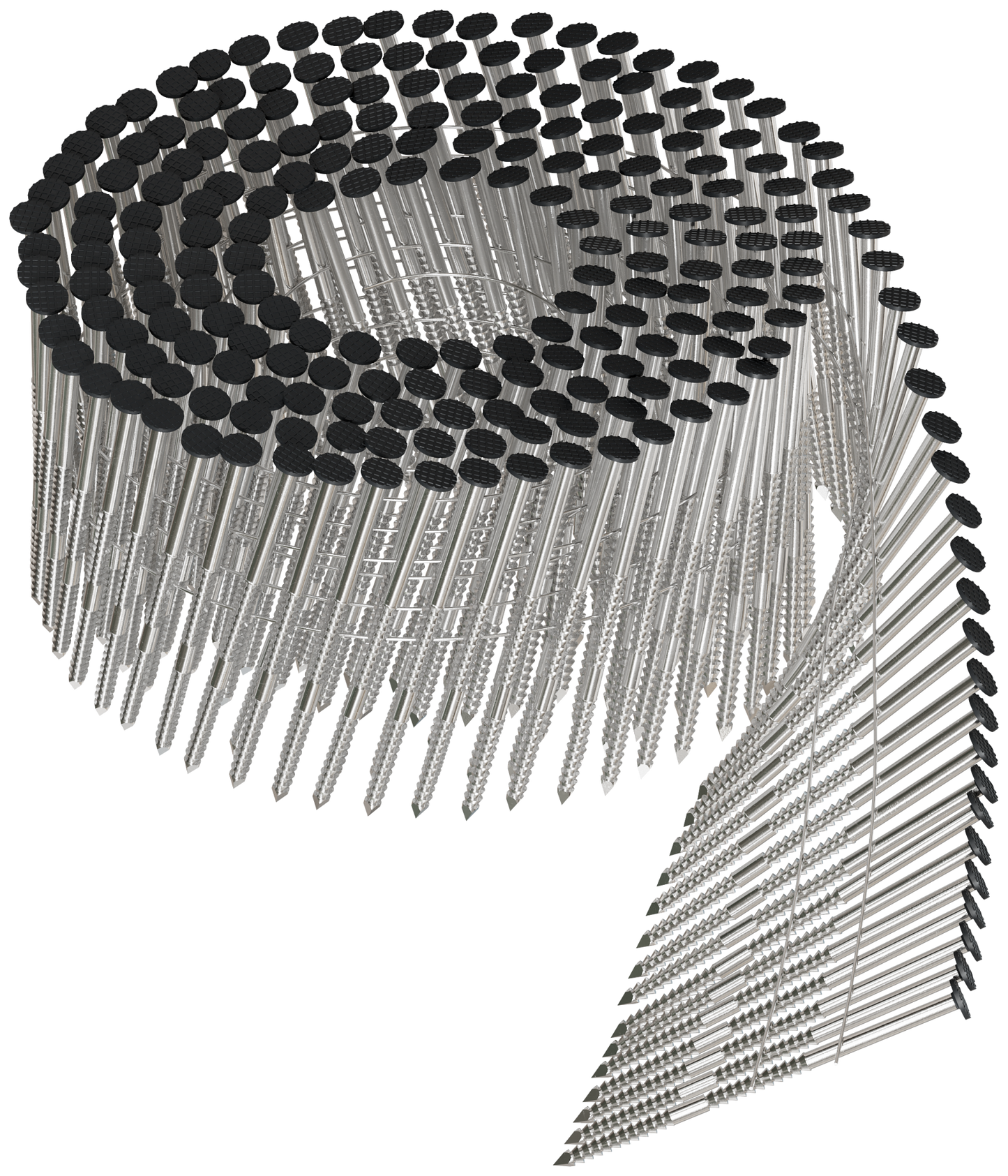 Simpson Strong-Tie S13A225CCB 15° Wire Coil, Painted Full Round Head, Ring-Shank Nail — 2-1/4 in. x .092 in. Type 304, Dark Brown (3600-Qty)