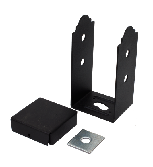 Simpson Strong-Tie APB44R Outdoor Accents® Mission Collection® ZMAX®, Black Powder-Coated Post Base for 4x4 Rough (Pack of 8)
