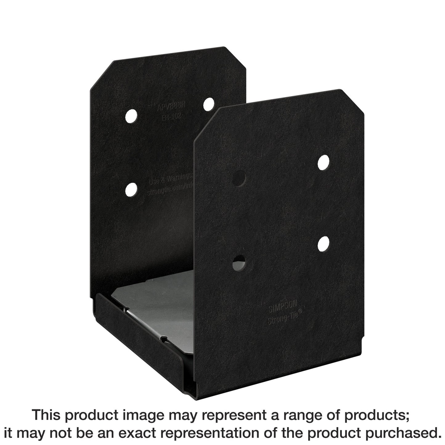 Simpson Strong-Tie APVB88R Outdoor Accents® Avant Collection™ ZMAX®, Black Powder-Coated Post Base for 8x8 Rough (Pack of 96)