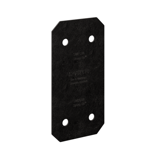 Simpson Strong-Tie APVST610 Outdoor Accents® Avant Collection™ 5 in. x 9-3/4 in. ZMAX®, Black Powder-Coated Strap for 6x
