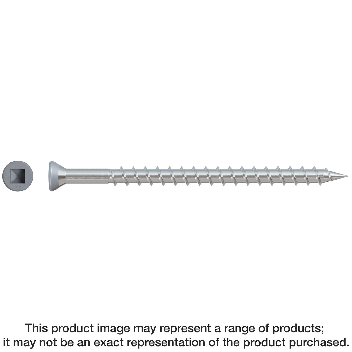 Simpson Strong-Tie DTH212S305GR04 Trim-Head Screw — Sharp Point (Collated) — #7 x 3 in. #2 SQ Type 305, Gray 04 (1000-Qty) (Pack of 100)