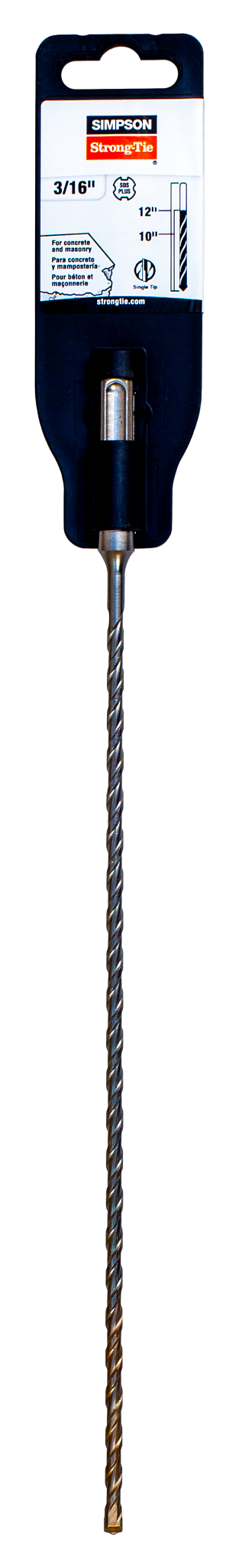 Simpson Strong-Tie MDPL02512S 1/4 in. x 12 in. SDS-plus® Shank Solid-Tip Carbide Drill Bit