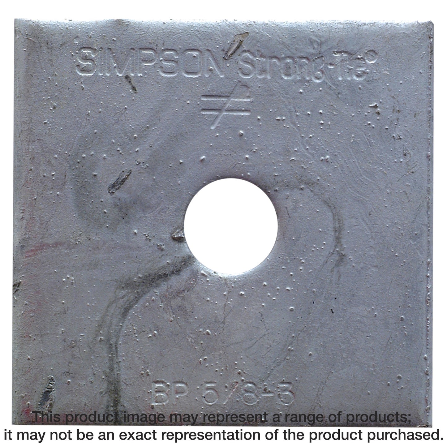 Simpson Strong-Tie BP 5/8-3HDG BP 3 in. x 3 in. Hot-Dip Galvanized Bearing Plate with 5/8 in. Bolt Dia. (Pack of 50)
