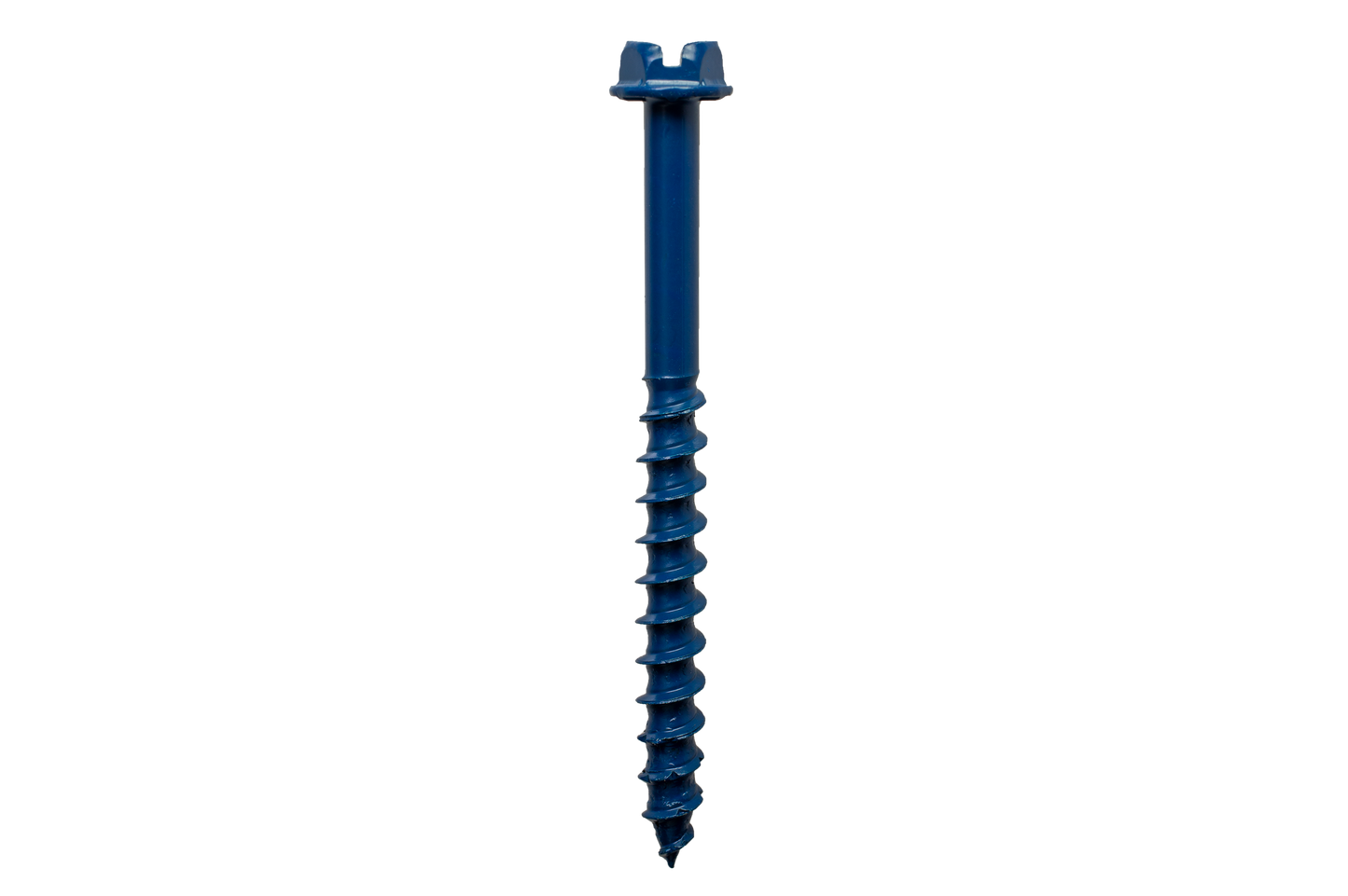 Simpson Strong-Tie TNT25114HC8 Titen Turbo™ — 1/4 in. x 1-1/4 in. Hex-Head Concrete and Masonry Screw, Blue (8-Qty)