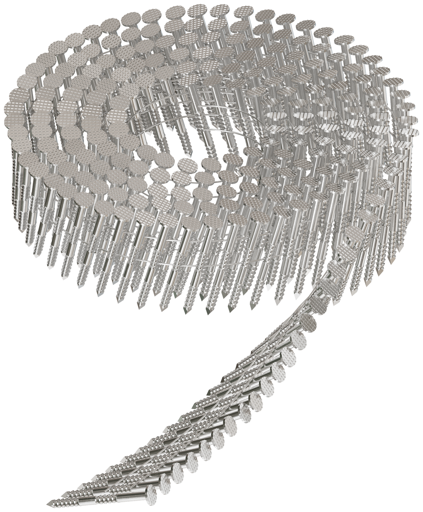 Simpson Strong-Tie S13A125SNBP 15° Wire Coil, Full Round Head, Ring-Shank Siding Nail — 1-1/4 in. Type 304 (1500-Qty) (Pack of 4)