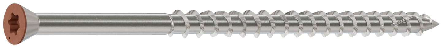 Simpson Strong-Tie T07300WJI Deck-Drive™ DWP WOOD SS Screw — #7 x 3 in. T-15, Trim Head, Type 316, Tan 03 (350-Qty)