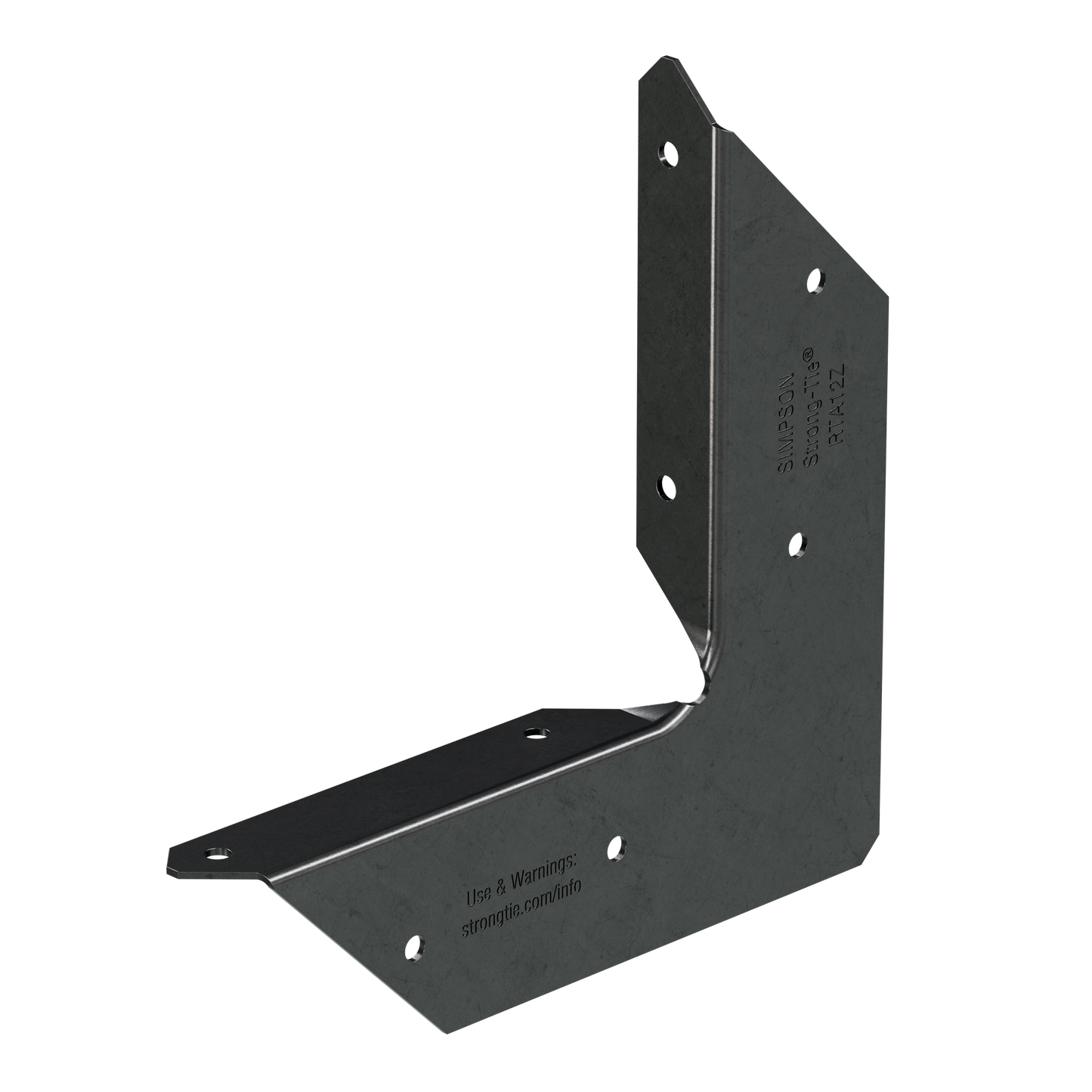 Simpson Strong-Tie APRTA12 Outdoor Accents® ZMAX®, Black Powder-Coated Rigid Tie® Angle for 1x2 Joist/Post (Pack of 24)